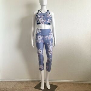 Peloton Wild Flower Floral Workout Set Medium Bra Small Leggings